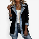 Women's Denim Lapel Button Cardigan Jacket 1