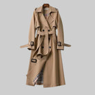 Women's Double-Breasted Belted Midi Trench Coat 0