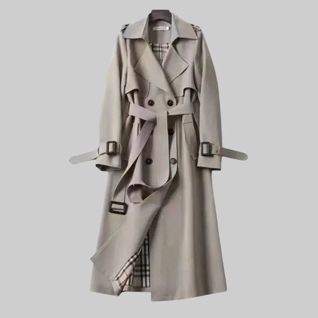 Women's Double-Breasted Belted Midi Trench Coat 4