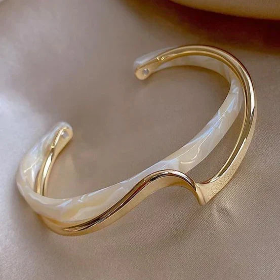 Women's Gold Bangle Bracelet with Opal Gemstones - Delicate Design for Casual and Formal Wear 0