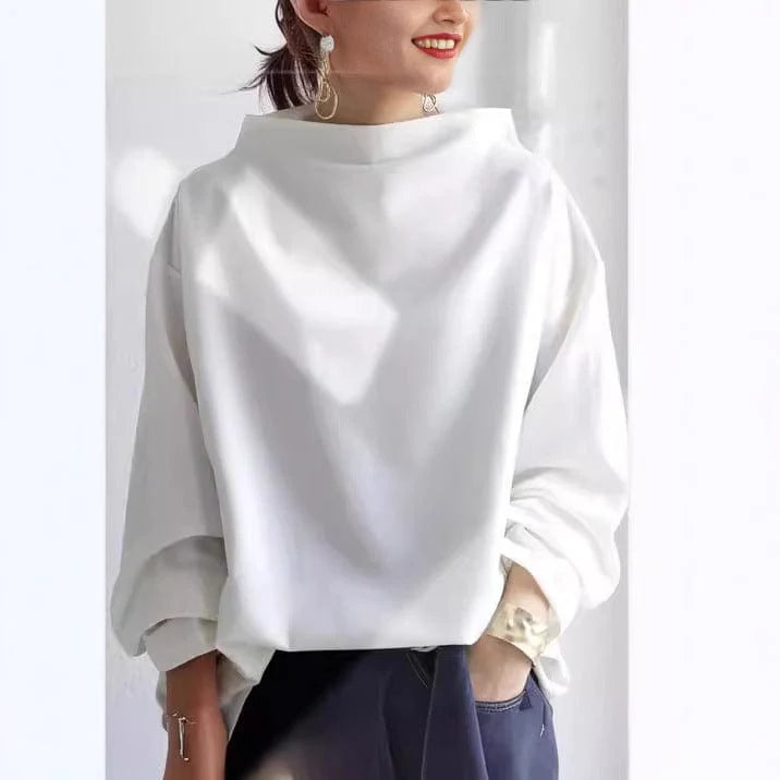 Women's High-Neck Relaxed Fit Casual Top 3