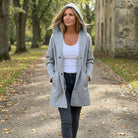 Women's Hooded Button-Front Cardigan with Oversized Hood and Side Pockets 5
