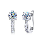 Women's Huggie Hoop Earrings with Channel-Set Stones and Secure Closure 2