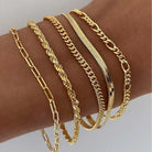 Women's Layered Gold Bracelets Set with Mixed Textures for Versatile Styling 0