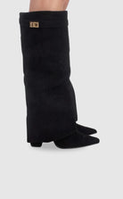 Women's Leather Thigh-High Boots with Buckle Detail 1