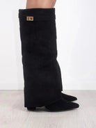 Women's Leather Thigh-High Boots with Buckle Detail 2