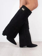 Women's Leather Thigh-High Boots with Buckle Detail 3