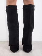Women's Leather Thigh-High Boots with Buckle Detail 4