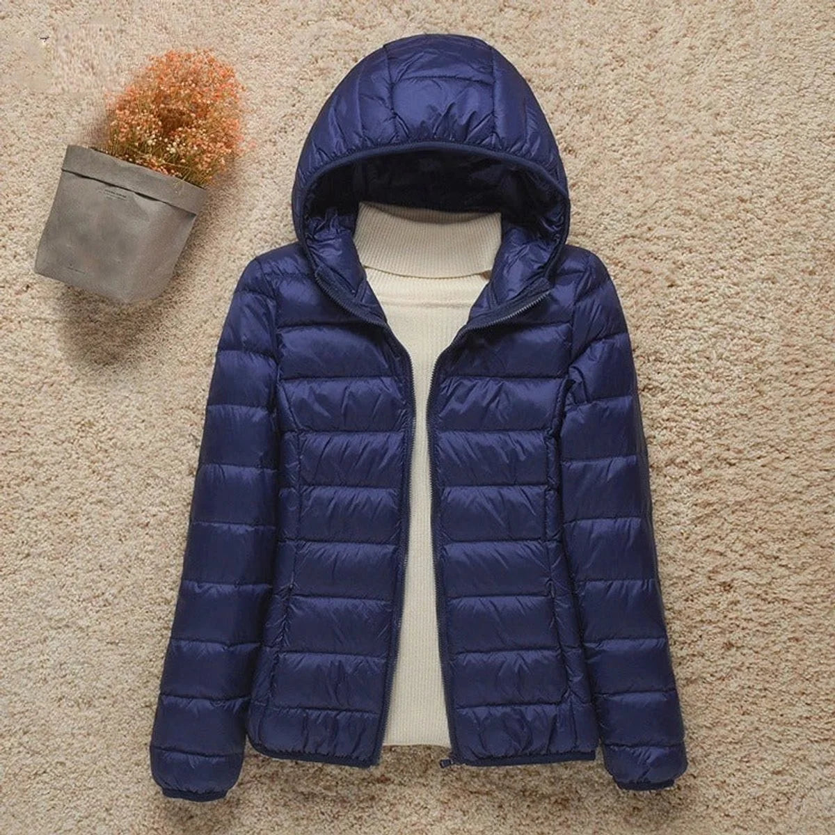 Women's Lightweight Quilted Hooded Puffer Jacket 1