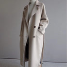 Women's Long Double-Breasted Cashmere Blend Trench Coat 1