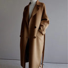 Women's Long Double-Breasted Cashmere Blend Trench Coat 4