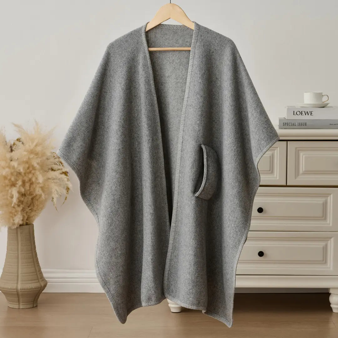 Women's Long Fleece Drape Shawl Wrap - One Size, Soft and Flowing Design 0