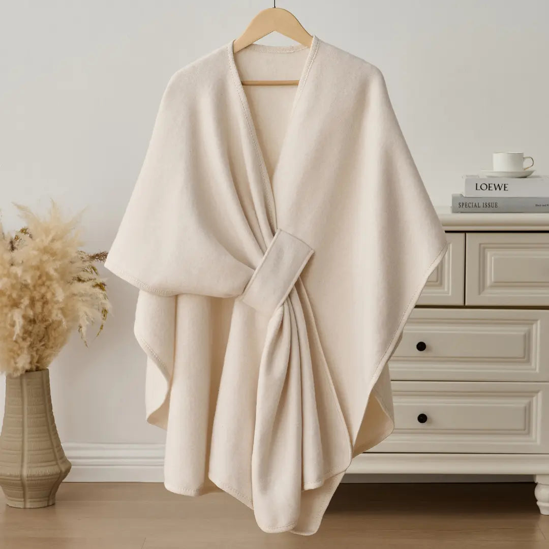 Women's Long Fleece Drape Shawl Wrap - One Size, Soft and Flowing Design 1