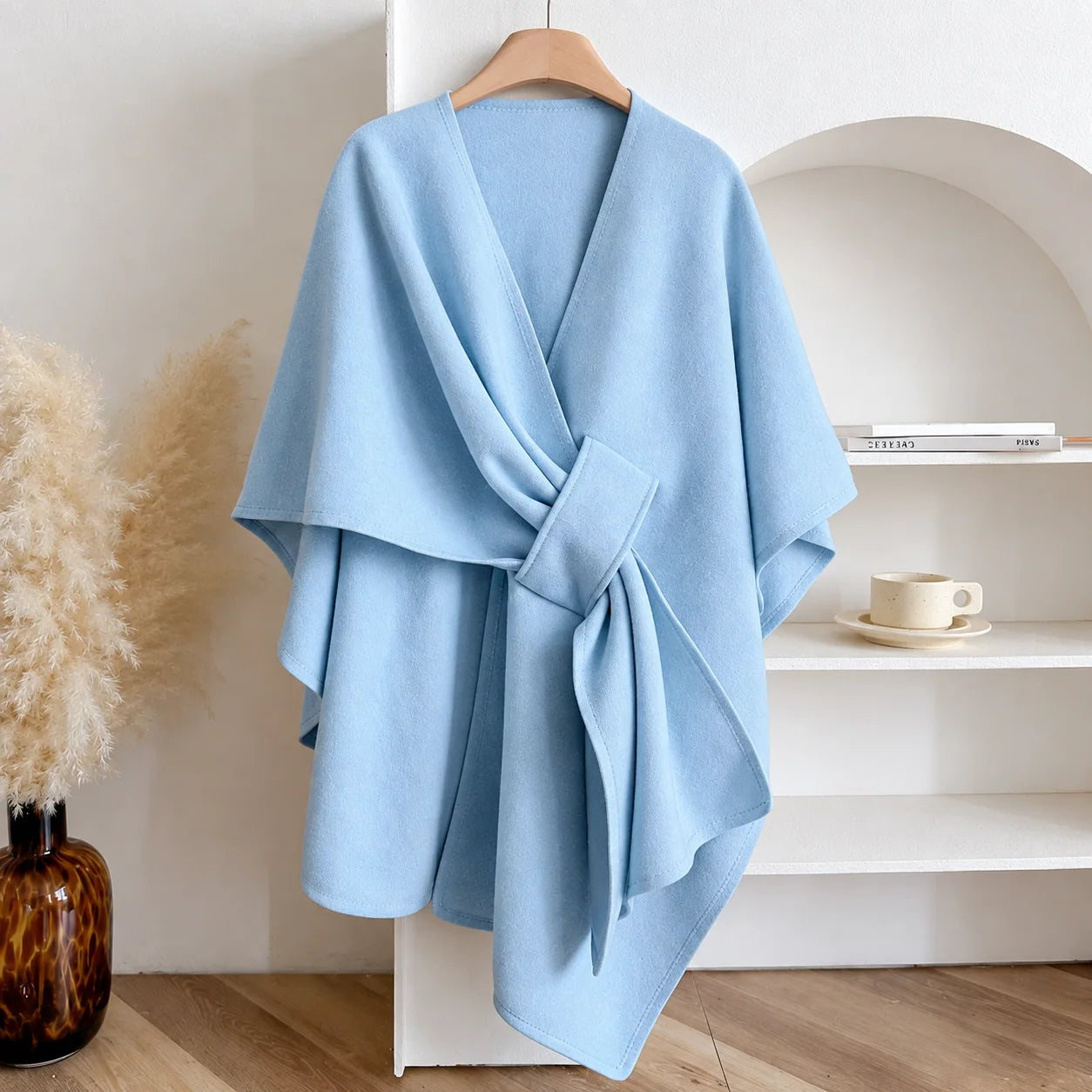 Women's Long Fleece Drape Shawl Wrap - One Size, Soft and Flowing Design 11