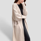 Women's Long Open-Front Knit Cardigan with Pockets 2
