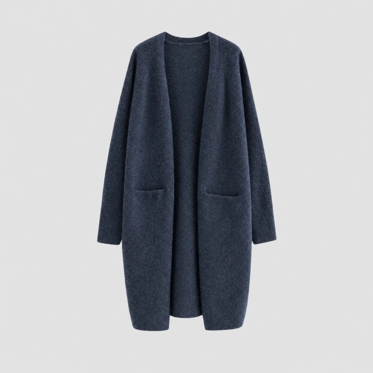 Women's Long Open-Front Knit Cardigan with Pockets 6