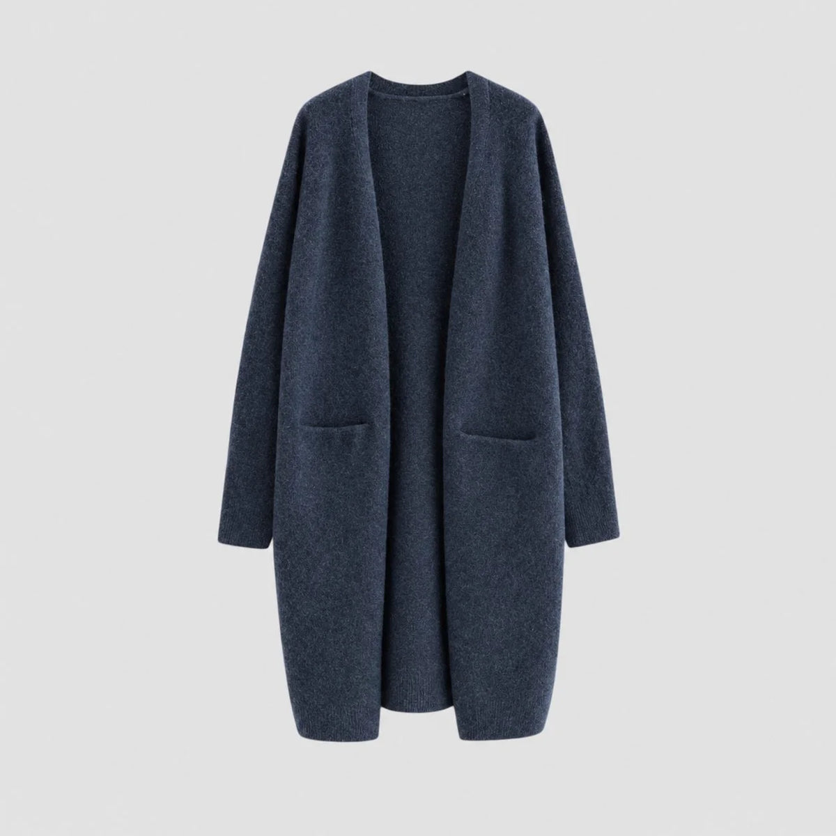 Women's Long Open-Front Knit Cardigan with Pockets 6