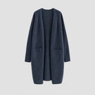 Women's Long Open-Front Knit Cardigan with Pockets 6