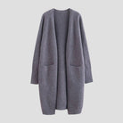 Women's Long Open-Front Knit Cardigan with Pockets 7