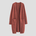 Women's Long Open-Front Knit Cardigan with Pockets 8