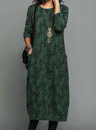 Women's Long Sleeve Elegant Winter Dress with Flattering Silhouette 0