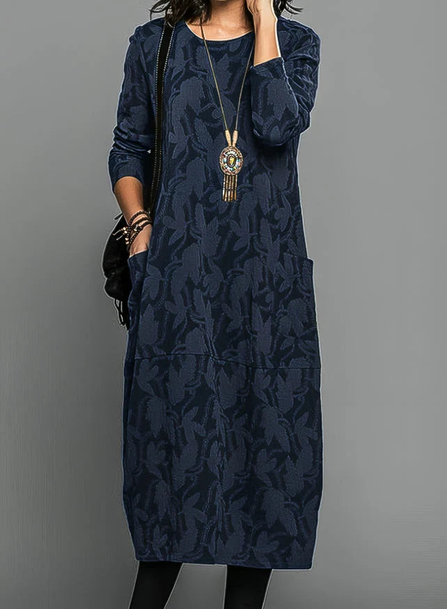 Women's Long Sleeve Elegant Winter Dress with Flattering Silhouette 2