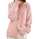 Women's Longline Cable Knit Button-Up Cardigan 8