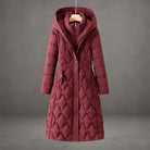Women's Longline Hooded Down Coat with Waterproof Windproof Protection 0