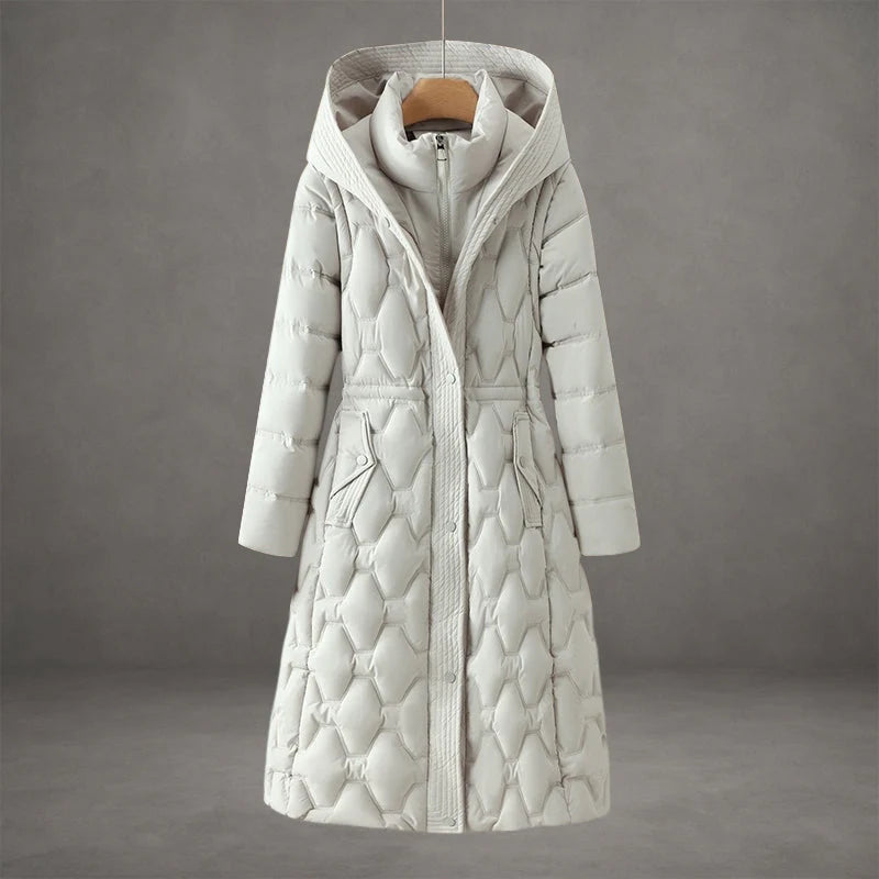 Women's Longline Hooded Down Coat with Waterproof Windproof Protection 1