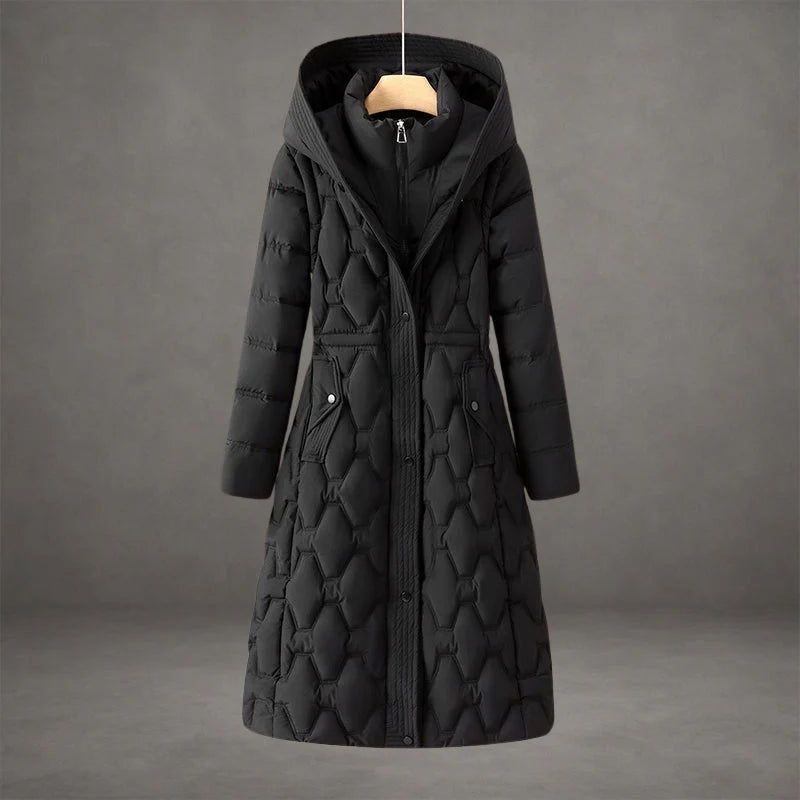 Women's Longline Hooded Down Coat with Waterproof Windproof Protection 3