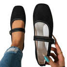 Women's Mary Jane Square Toe Buckle Shoes with Low Stacked Heel 2