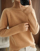 Women's Merino Wool Ribbed Roll Neck Sweater 6