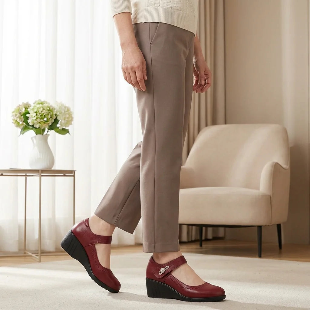 Women's Mid-Heel Comfortable Dress Shoes with Adjustable Strap 1
