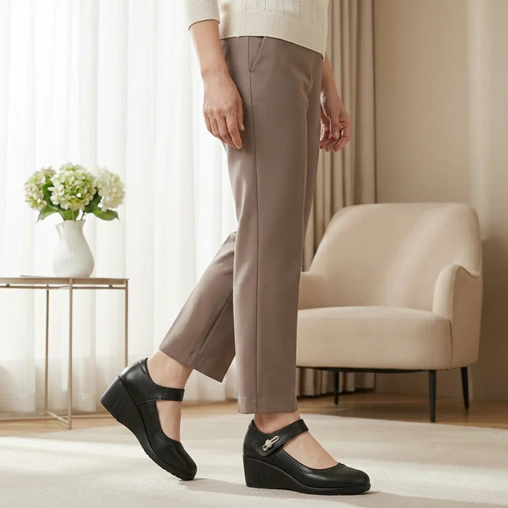 Women's Mid-Heel Comfortable Dress Shoes with Adjustable Strap 2