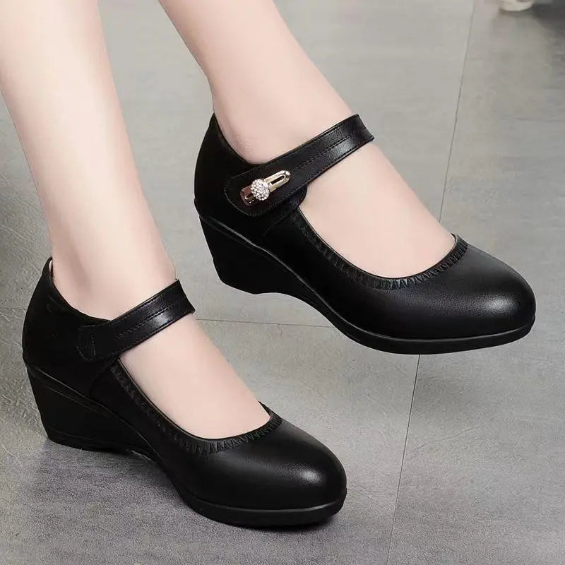 Women's Mid-Heel Comfortable Dress Shoes with Adjustable Strap 5