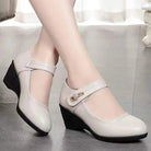 Women's Mid-Heel Comfortable Dress Shoes with Adjustable Strap 6