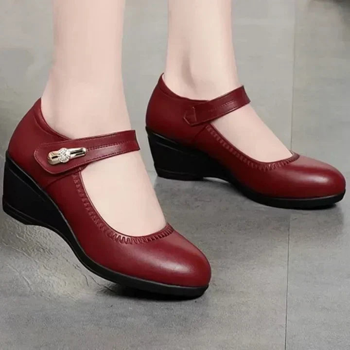 Women's Mid-Heel Comfortable Dress Shoes with Adjustable Strap 7