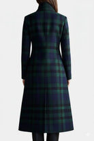 Women's Mid-Length Structured Plaid Coat 1