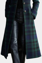 Women's Mid-Length Structured Plaid Coat 3