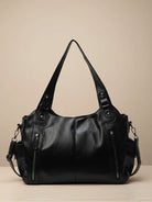 Women's Multi-Pocket Leather Shoulder Bag with Detachable Crossbody Strap 2