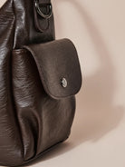 Women's Multi-Pocket Leather Shoulder Bag with Detachable Crossbody Strap 5