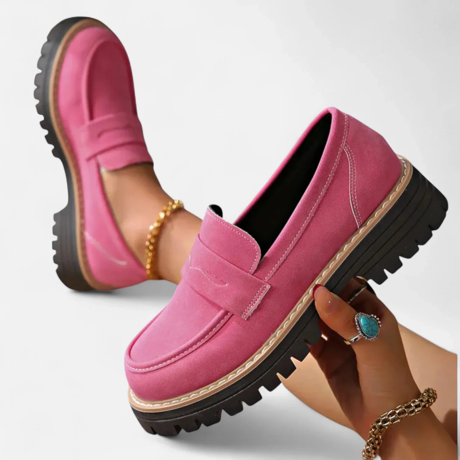 Women's Orthopedic Heeled Loafers with Slip-On Design and Arch Support 2