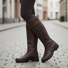 Women's Orthopedic Knee High Boots with Adjustable Calf Strap and Waterproof Vegan Leather 4