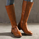 Women's Orthopedic Leather Tall Buckle Boots 0