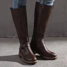 Women's Orthopedic Leather Tall Buckle Boots 2