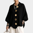 Women's Oversized Knit Cardigan with Gold-Tone Buttons 10