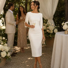 Women's Pencil Midi Dress with Pearl-Trimmed Sleeves 3