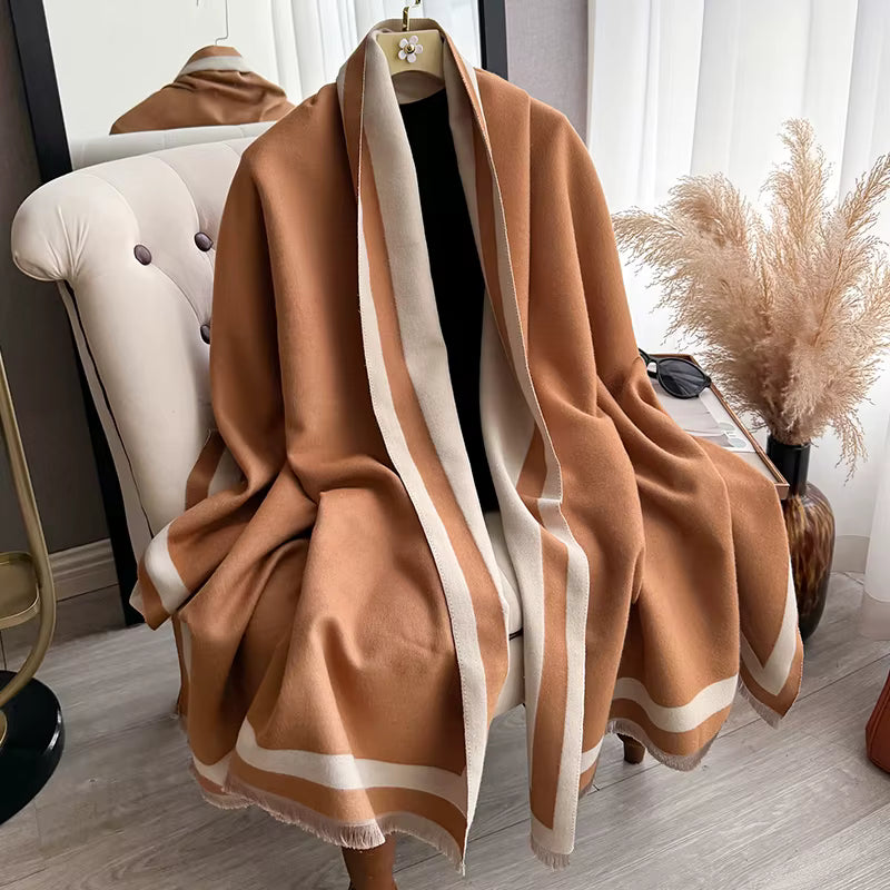 Women's Plain Color Polyester Winter Scarf Wrap, 65 x 180 cm 3