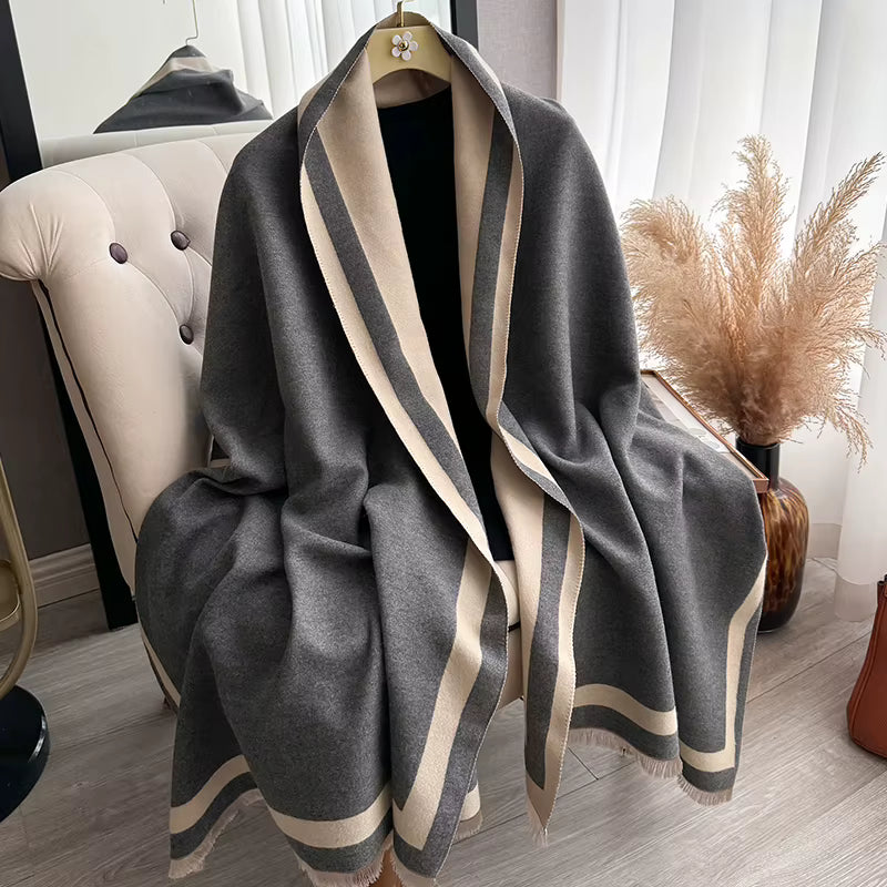 Women's Plain Color Polyester Winter Scarf Wrap, 65 x 180 cm 5