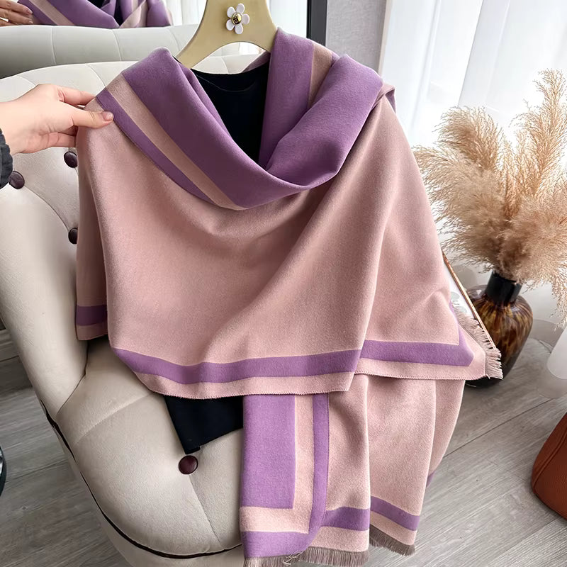 Women's Plain Color Polyester Winter Scarf Wrap, 65 x 180 cm 6